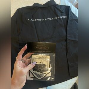 The Tortured Poets Department Black Jacket & 2 Patch Set Bundle